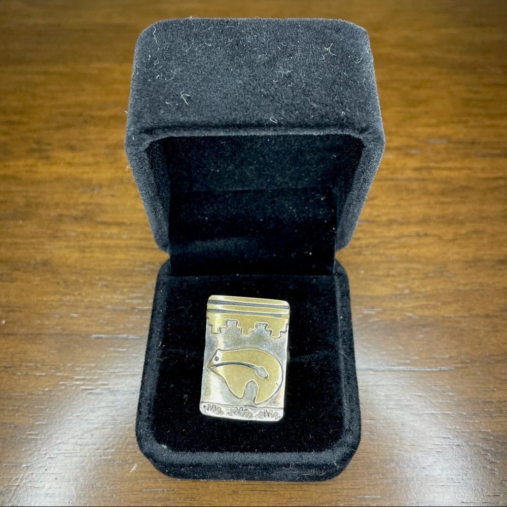 Silver & Gold Bear Ring